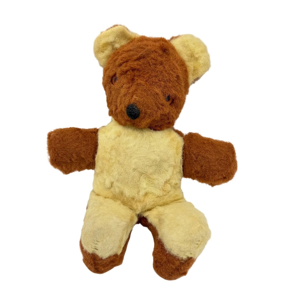 Vtg 1950s Mohair Teddy Bear Made In Japan Orange Cream Two Tone MCM Plush‎